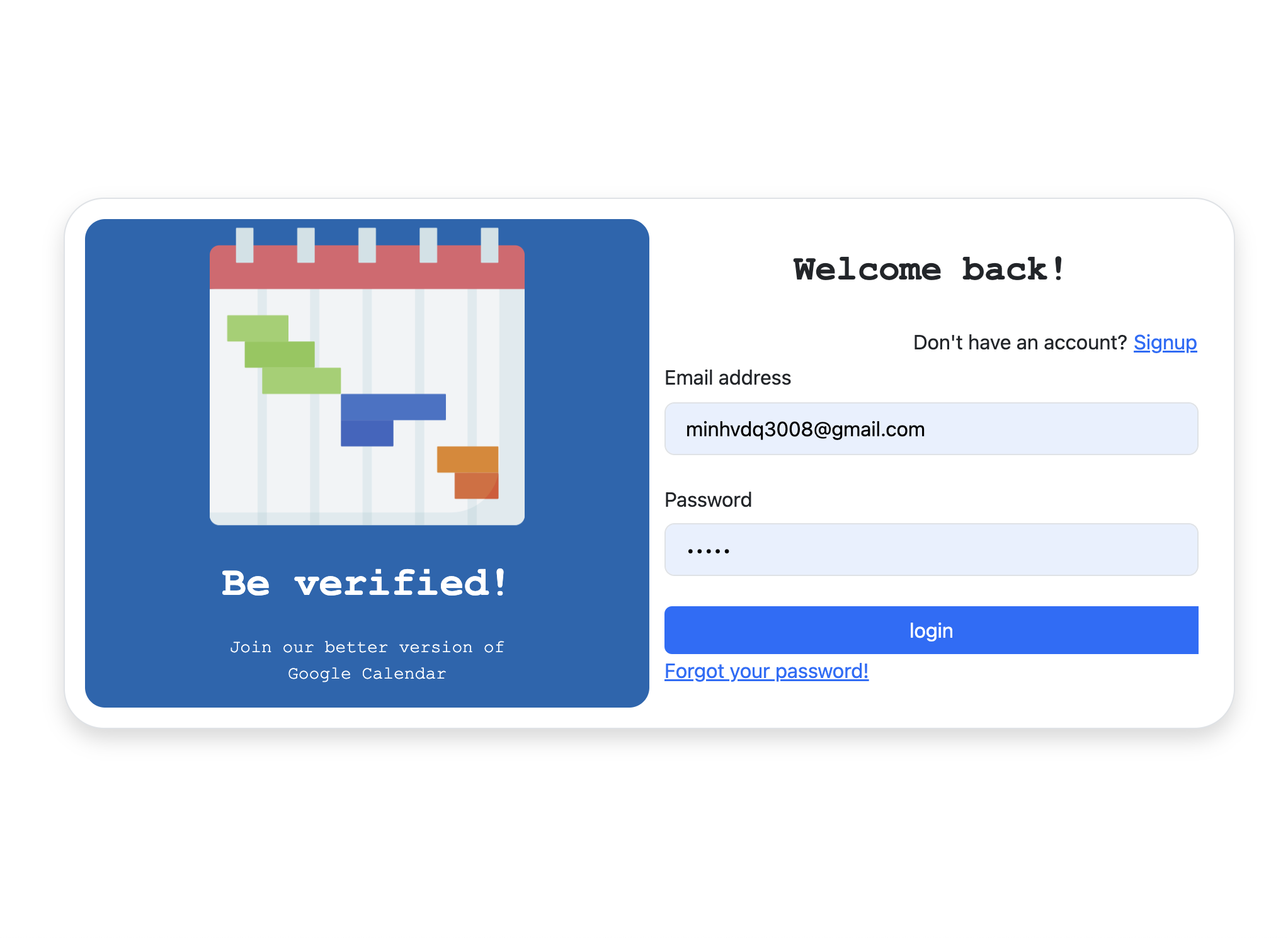 Calendar Authentication