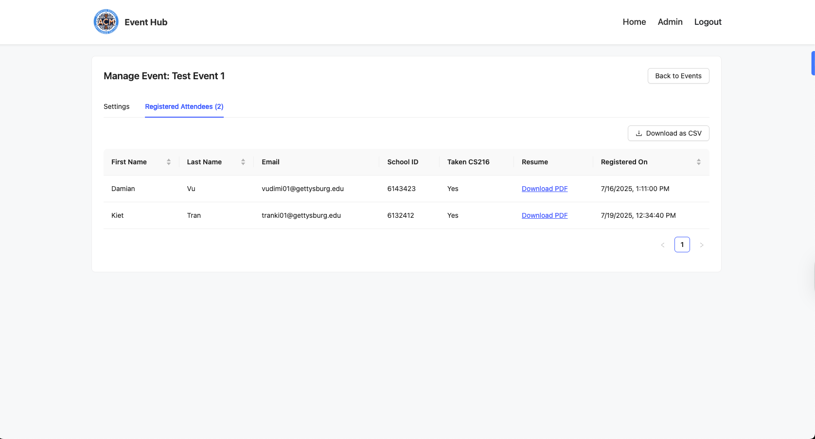 CS Event Hub - Event Details